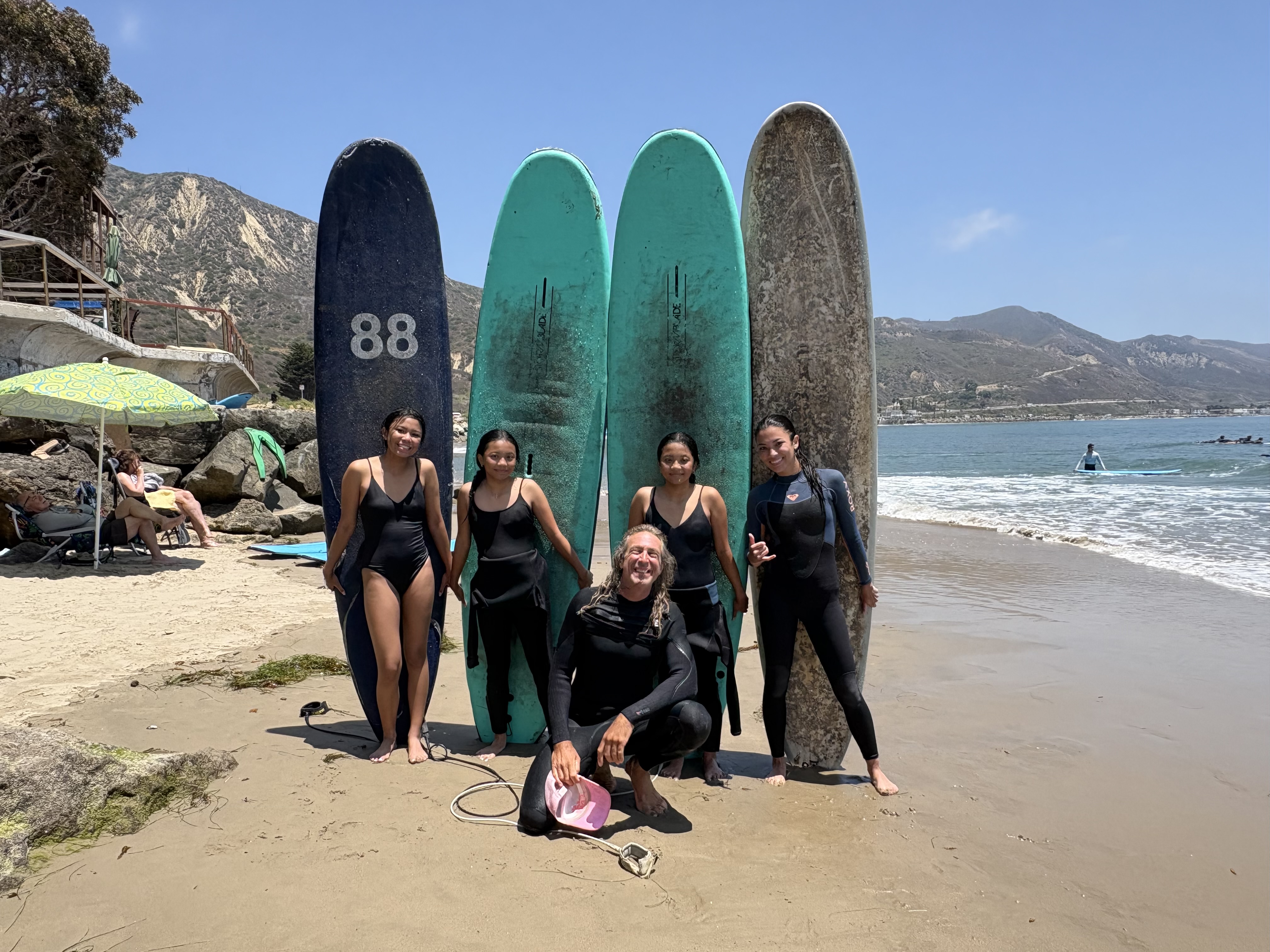 Surf lesson in action